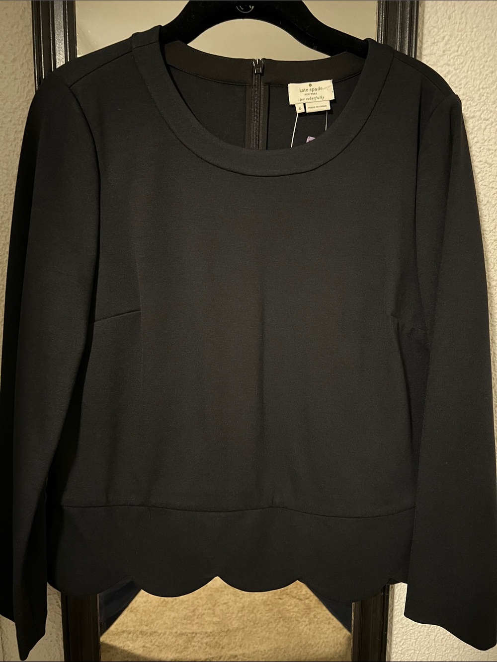 Kate Spade Ponte Scallop Crop Top